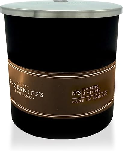 Pecksniffs - Vela perfumada de bambú negro y vetiver  1 mecha, 6.49 onzas