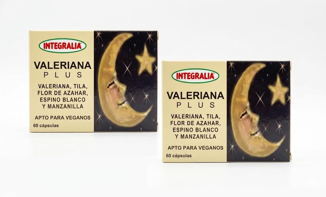 Pack 2 Unidades Valeriana Plus 60 cápsulas | Con Valeriana, Tila, Flor de Azahar, Espino Blanco y Manzanilla