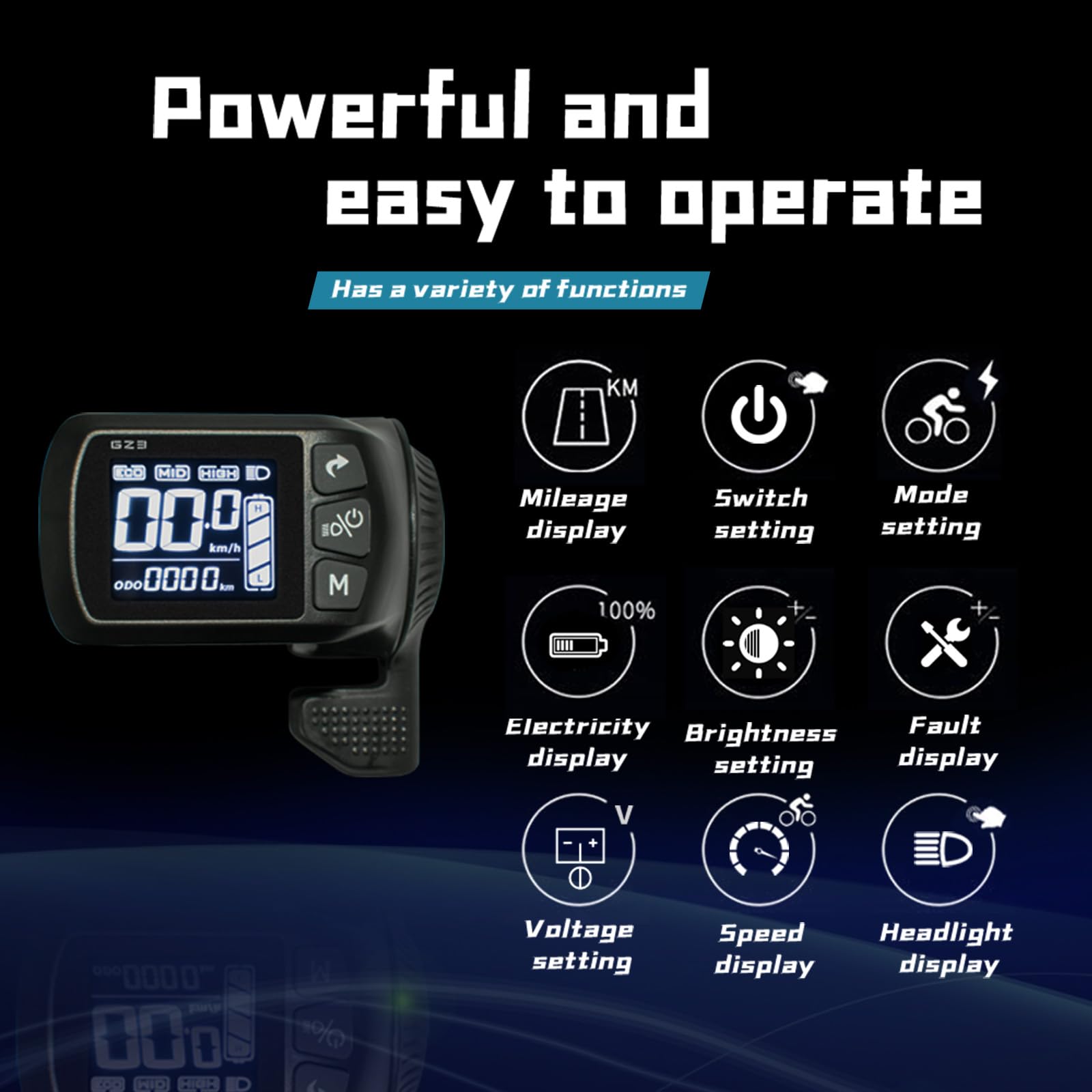 Kit de controlador de bicicleta eléctrica de 24 V, 36 V, 48 V, 25 A, 500 W, controlador de motor sin escobillas y pantalla LCD Ebike con acelerador de pulgar 2 en 1, controlador de motor de bicicleta 4
