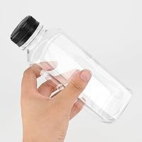 Vista 5 de MOUYAT 24 Pack 14oz Plastic Juice Bottles with Caps, 400ml Clear Plastic Sensory Bottles with Leakproof Lids, Reusable Empty Juice Smoothie