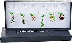 barenx Marcadores de cristal para taças de vinho, identificação para taças de caule, degustação de martinis, lembrancinhas de festa e mais