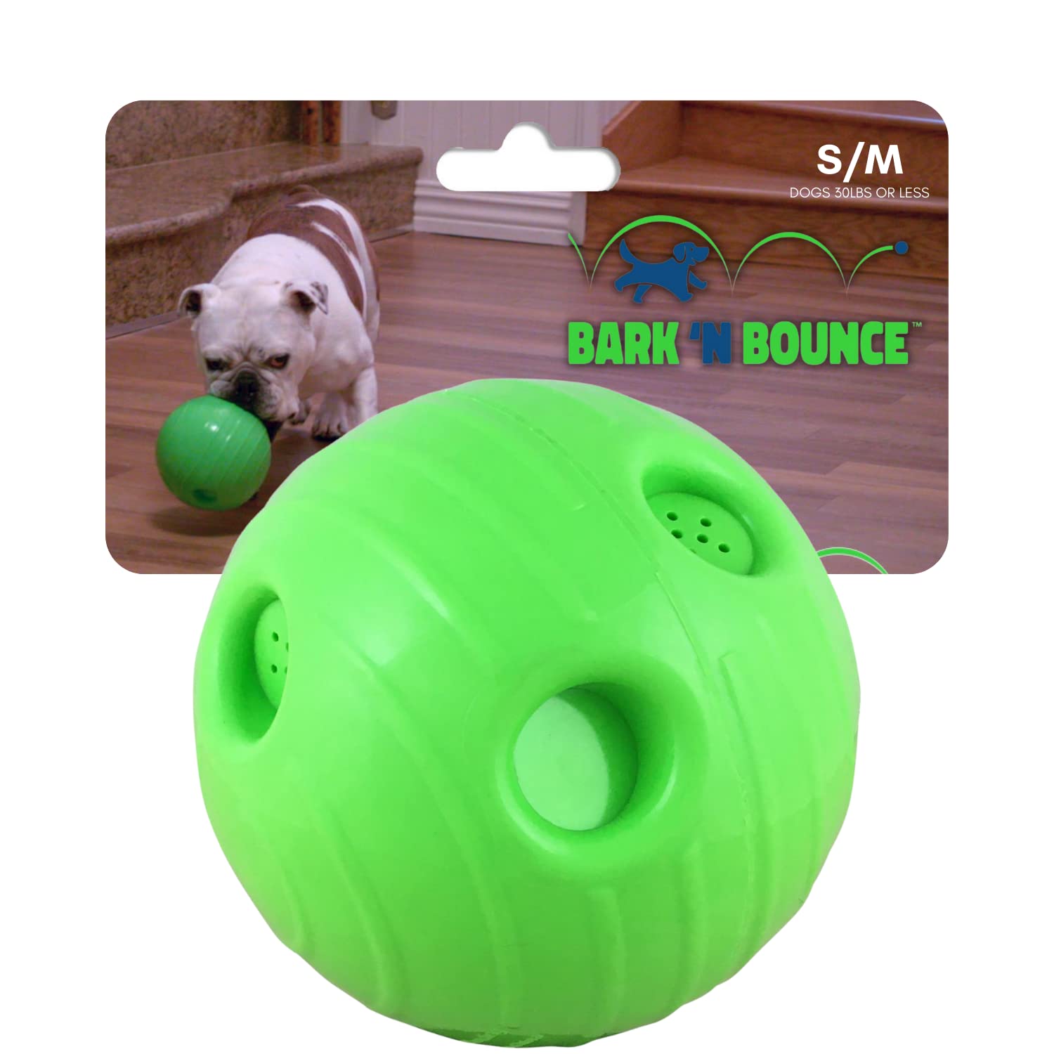 MISTIC COOL Bark N Bounce: The Interactive Dog Toy Ball That Bounces and Laughs, Engaging Your Dog's Natural Instincts | Small/Medium 3.75in | Dogs 30lbs and Under