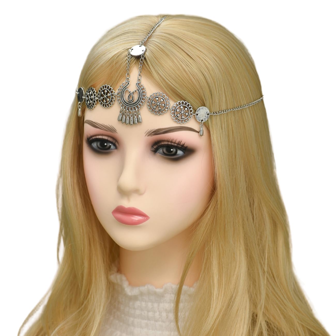 Silver Headband Rhinestone Headpiece Head Chain Fashion Hair Accessories Bohemia Headbands for Women and Girls HB000813 - Image 3