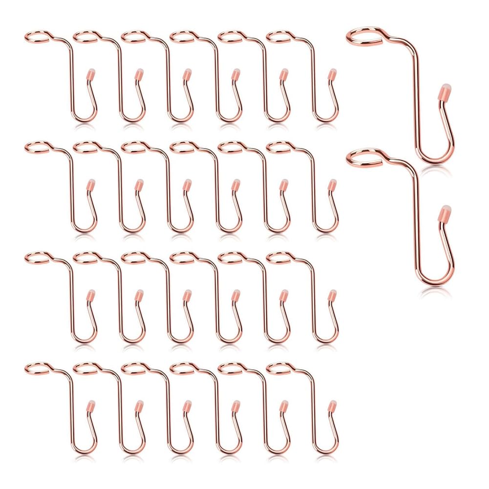 Rersduyt 50PCS Hanger Connector Hooks Hanger Extender Hooks Stable Clothes Hanger Connector for Clothes Hangers Rose Gold