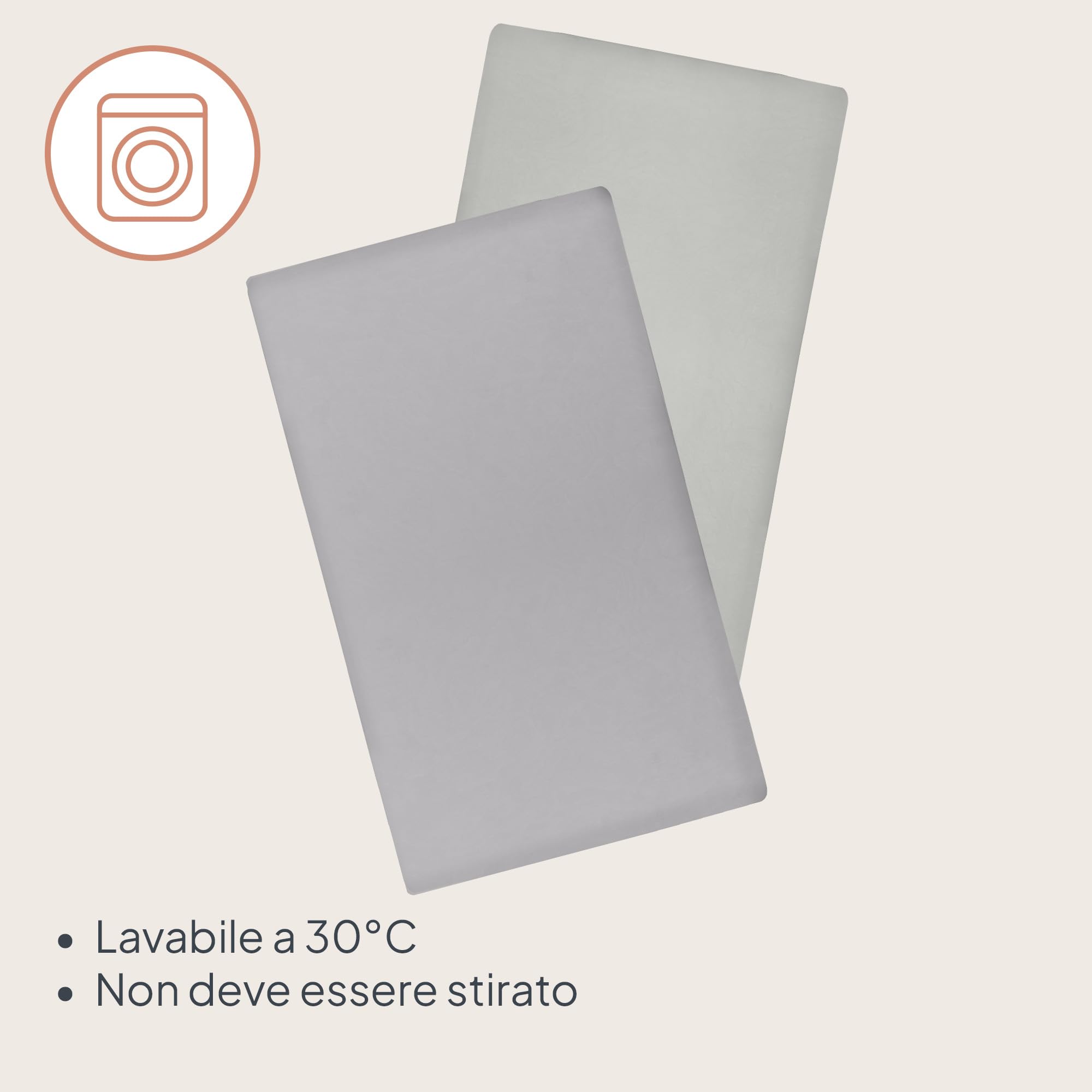 LIONELO Lenzuola con angoli per lettino neonato, Set da 2, 118x60 cm, Cotone di bambù naturale, Traspiranti, Ideali per materasso di lettino, lettino da viaggio/Campeggio o culla, Bianco/Grigio
