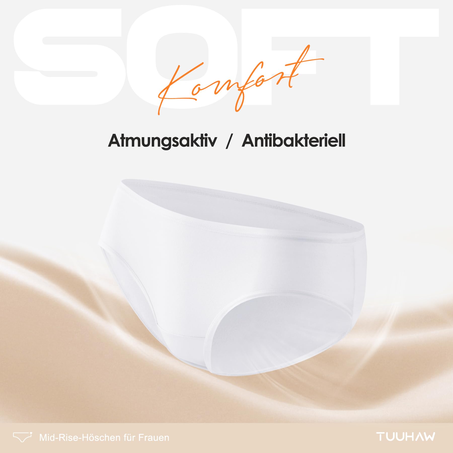 Unterhosen Damen Unterwäsche 6er Pack Baumwolle Slips Mittel Taille Panties