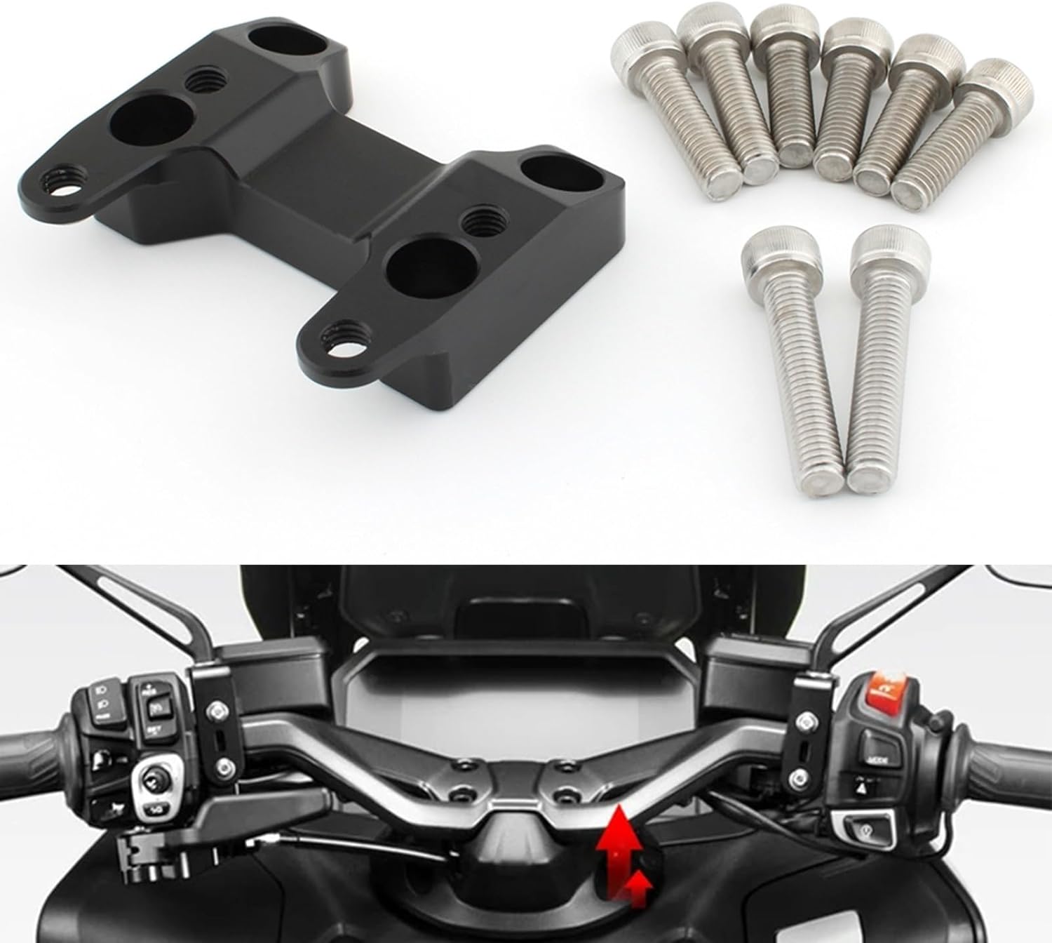 Handlebar Raiser Handle Bar Riser Extend Mount Clamp Adapter Fit For Yamaha T-MAX 560 2022-2023
