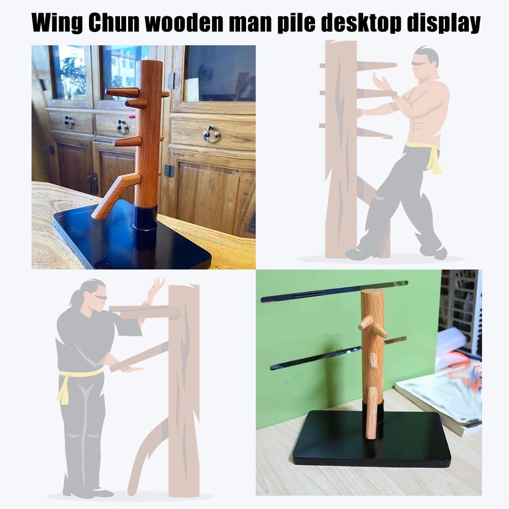 DYK&NX Mini Mannequin de Bois Wing Chun, Wing Chun Kung Fu Décoration, Idée Cadeau Amateurs d'arts, Martiaux en Bois Massif, pour La Décoration de Bureau Artisanat Ornement (Grey : B)