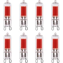 G9 COB LED Bulb 3W Red Light Bulbs G9 LED Bulbs Replace 30W Halogen Light Bulbs G9 Red Light Decorative Lighting Bulbs for Indoor Wall Sconce Crystal Chandelier Bathroom Fixture8 Pack
