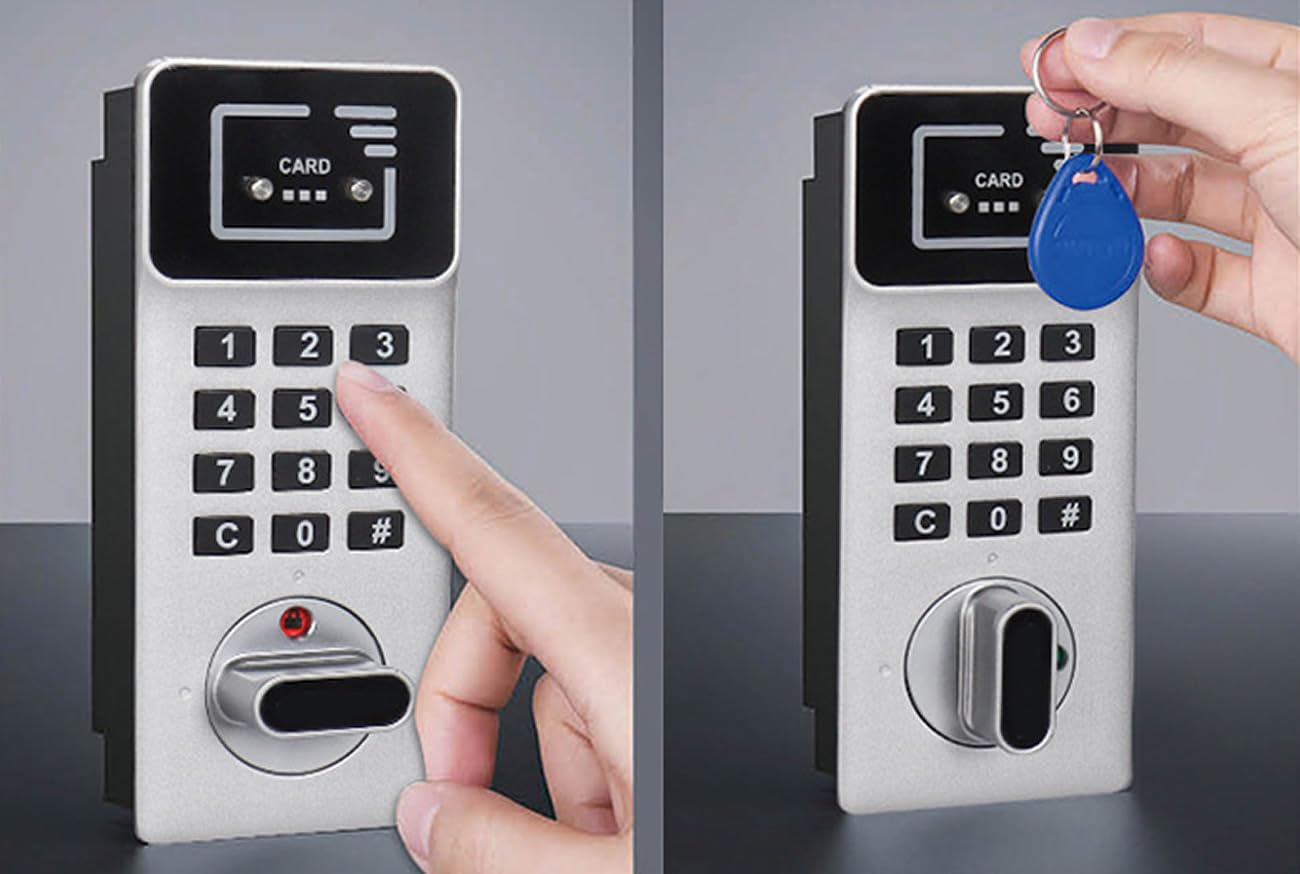 TUKA-i-AKUT TKD8651-48 Szafka na Klucze, 48 Haczyków z Zamkiem Elektronicznym, Metalowa Skrzynka do Montażu na Ścianie, z Zawieszkami + Zestaw Montażowy, Sejf