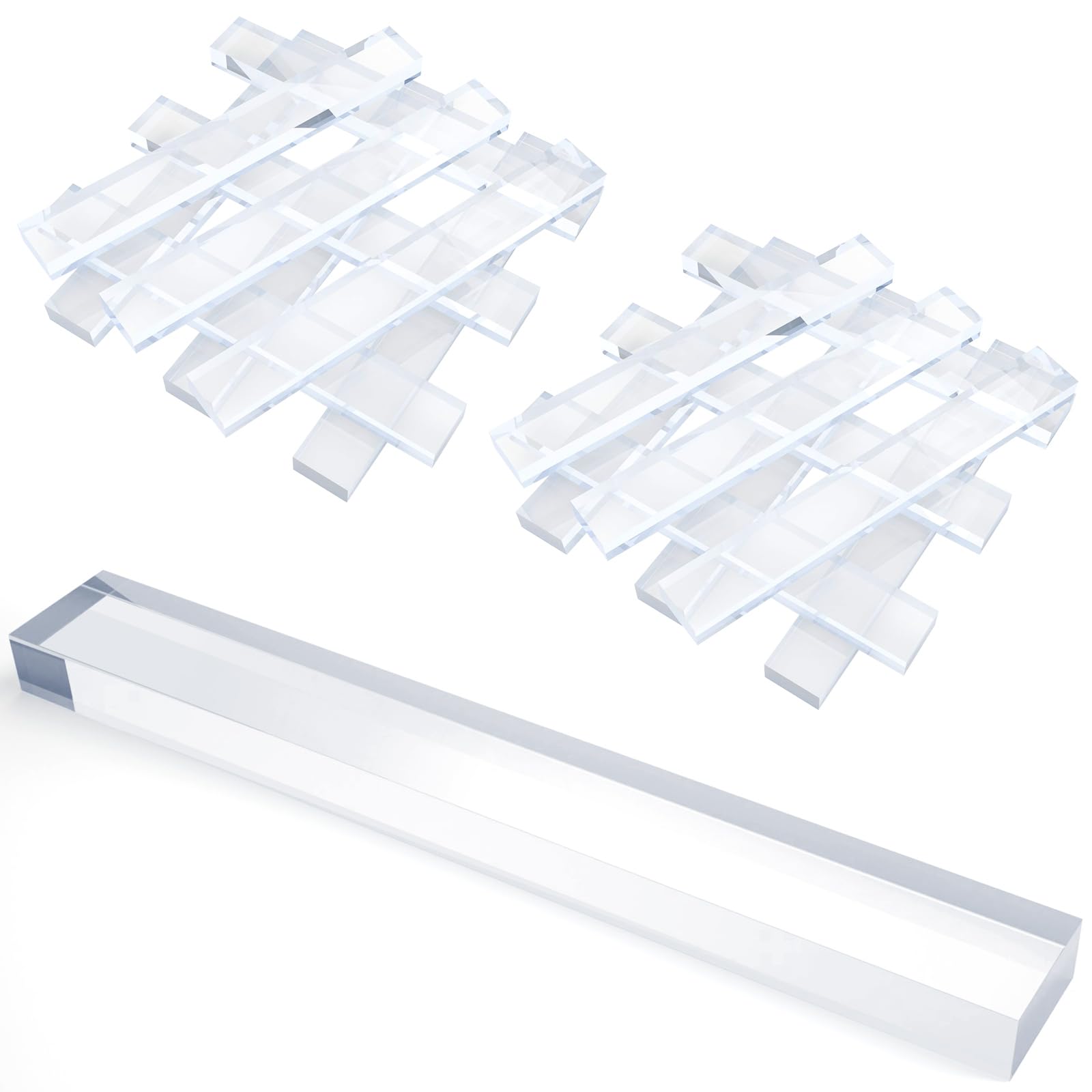 Innconee 200 Pcs 1/8" X 1/4" X 2" Clear Setting Blocks for Glass Shower Glass shims Bulk Clear Plastic Setting Blocks for Mirrors Bathroom Shower