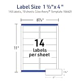Avery Printable Address Labels with Sure Feed, 1-1/3" x 4", Matte Clear, Permanent Adhesive, Laser Printers, 140 Blank Mailing Labels, Great for Mailing, Product Labels, Jar Labels, and More (15662) – view 5