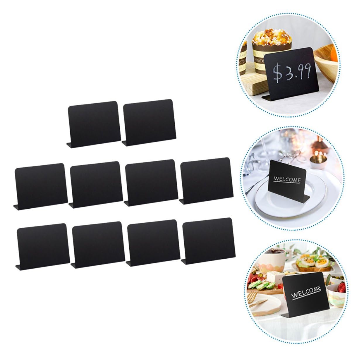 HOMSFOU 5 Sätze Mini Schiefertafeln Und Namensschilder Für Restaurants Buffets Und Hochzeiten Dekorative Tischaufsteller Aus Vielseitig Einsetzbar Für Notizen Und Dekoration 10 Stück * 5