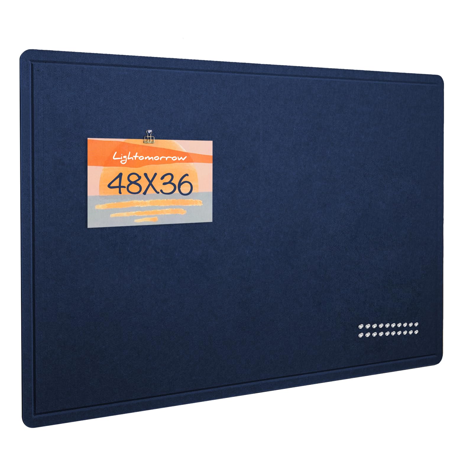 Large Bulletin Board - 48 x 36 Inches, Decorative Felt Pin Board for Wall - 4' x 3' Foldable Photo Display Board with Self-Adhesive Tape, Includes 20