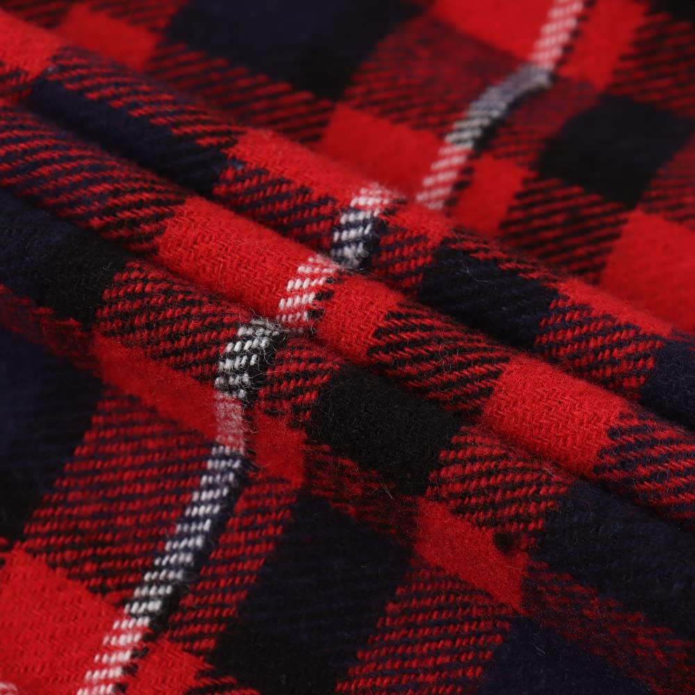 Spring&Gege Camisa de franela con capucha para niños, de manga larga, a cuadros, con botones, informal, para otoño e invierno