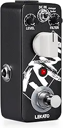 LEKATO Pedal De Distorção Para Guitarra, Analógico Guitarra Elétrica, 2 Modos Solo Vintage E Turbo, Efeito Metal True Bypass Dc 9V