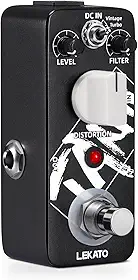 LEKATO Pedal De Distorção Para Guitarra, Analógico Guitarra Elétrica, 2 Modos Solo Vintage E Turbo, Efeito Metal True Bypass Dc 9V