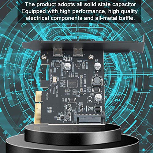image for BEYIMEI PCI-Express 4X to USB 3.1 Gen 2 (10 Gbps) 2-Port Type C Expans