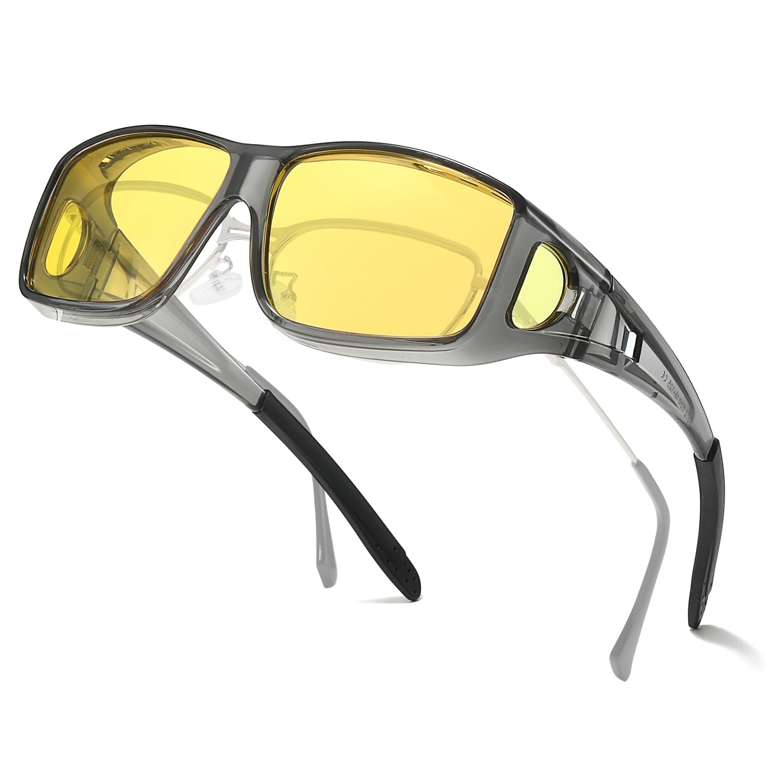 LVIOE Nachtfahrbrille Überziehbrille für Brillenträger Polarisierte Gläser Blendschutz | für Herren Damen | zum Autofahren Angeln