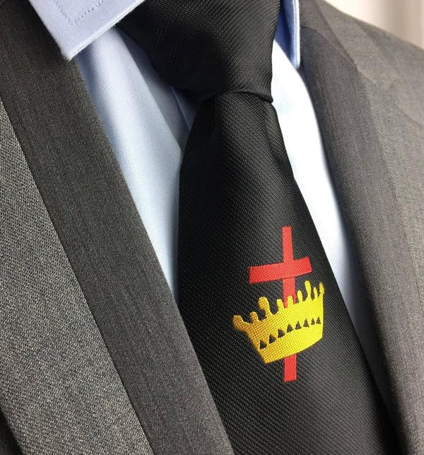 Knights Templar Commandery Necktie - Black Knights Templar Commandery Machine Embroidery