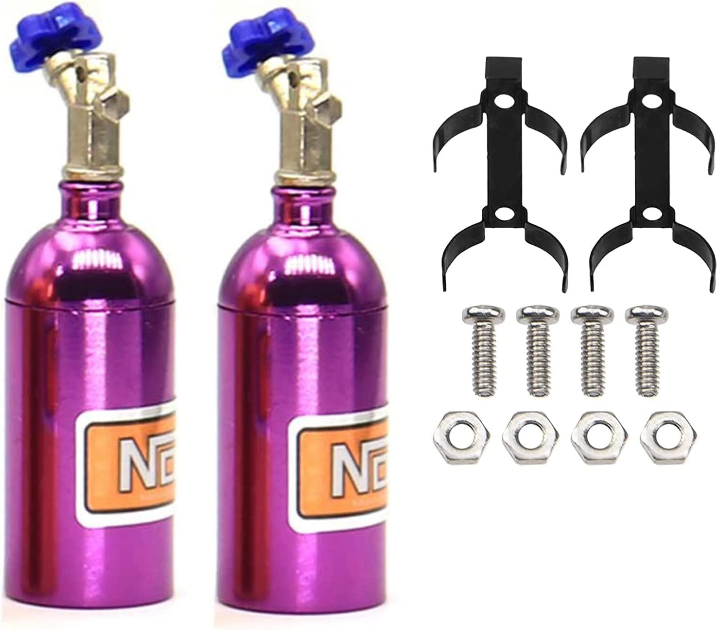 RC Simulation Decoration Nitrogen Bottle Decoration Part Accessory for 1:10 RC Crawler Car TRX4 Axial SCX10 90046 D90 D110 TF2-2Pcs (Purple)