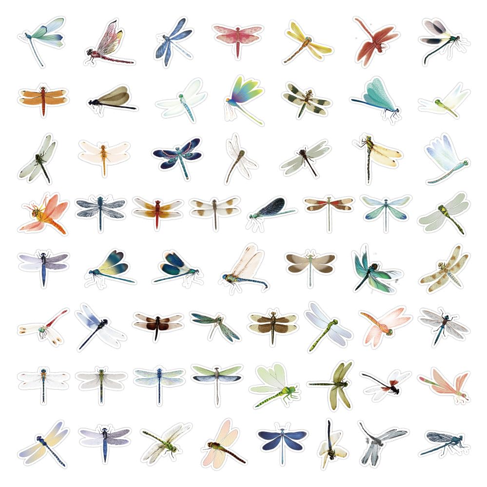 50 Pcs Dragonflies Stickers for Kids Teens Adults Boys Girls Gift,Stickers Pack for Laptop,Skateboard,Luggage,Car,Bike - Image 3