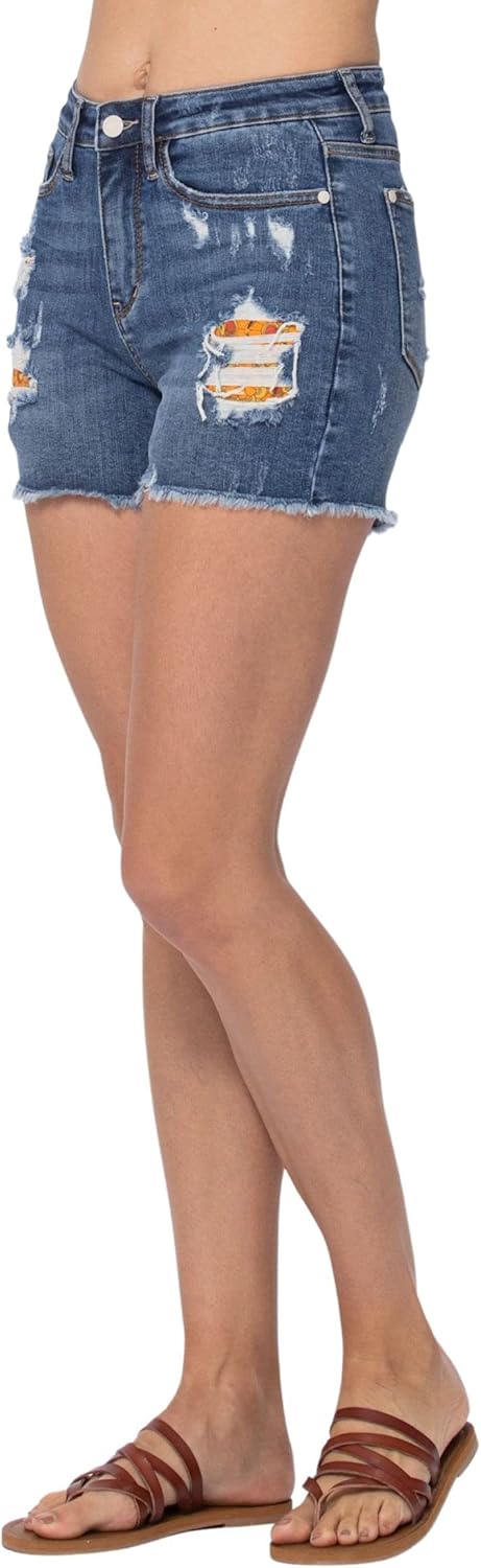 Judy Blue Women's High-Rise Printed Pocket Lining Cutoff Shorts - Image 2