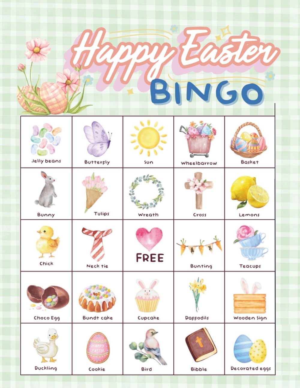 Happy Easter Bingo: Game for Easter Sunday Theme | board game for celebration activity, classroom use, party