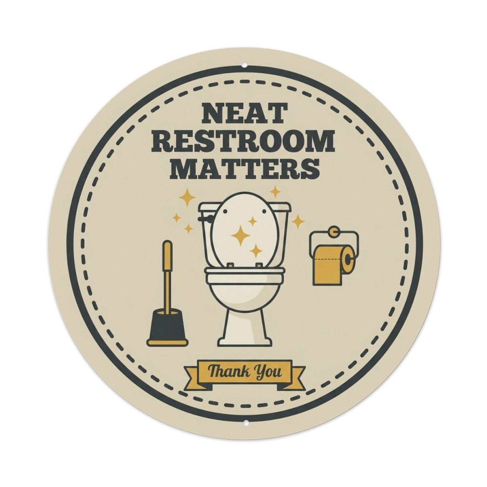 Toilet Clean Bathroom Reminder Neat Restroom Matters Metal Tin Sign