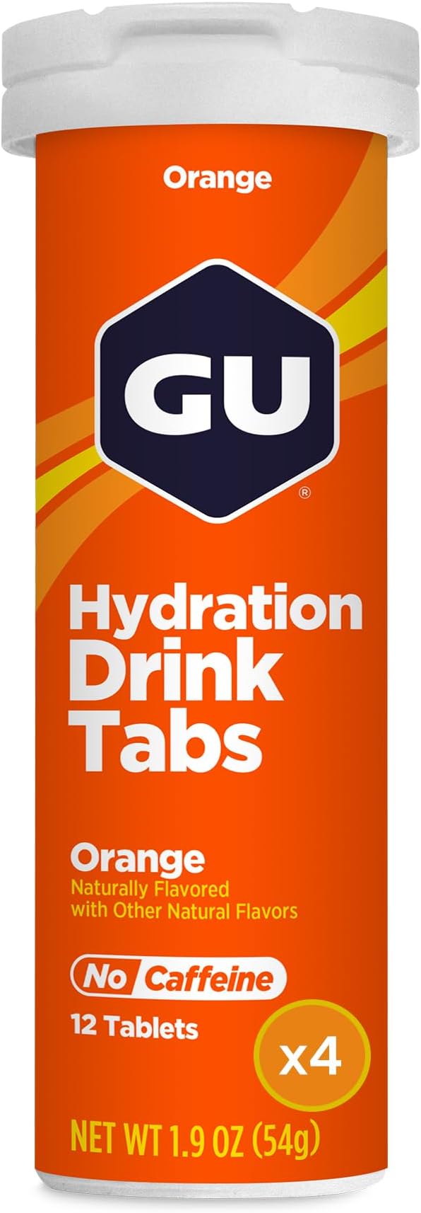 GU Energy Hydration Electrolyte Drink Tablets, Enhanced Endurance Sports Drink for Running, Cycling, Triathlon, 4-Count (48 Servings), Orange
