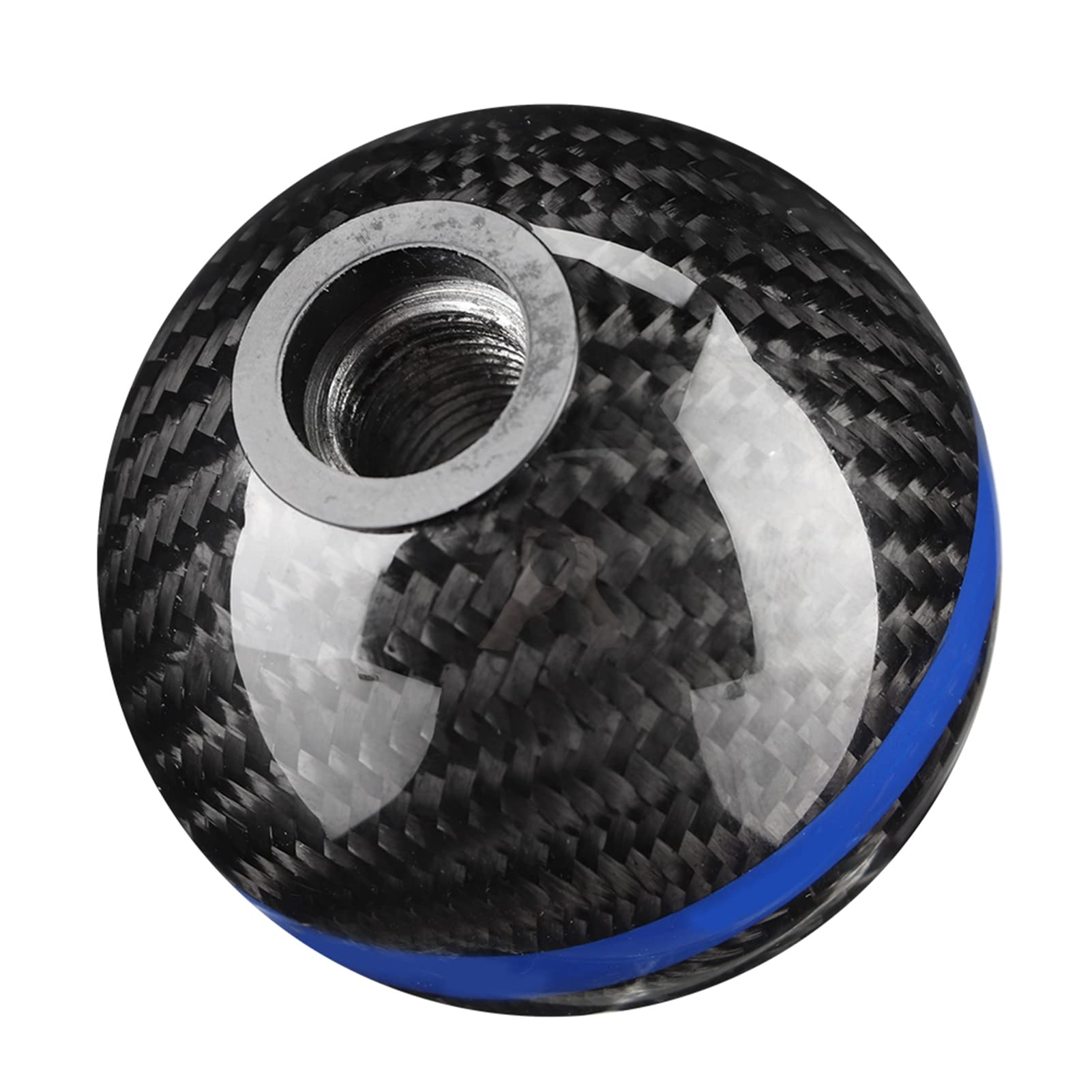 Tbest Carbon Fiber Shift Knob,6 Speed Carbon Fiber Shift Knob - Blue Line Universal Manual Gear Shift Head for Automotive (Black with Blue Line)