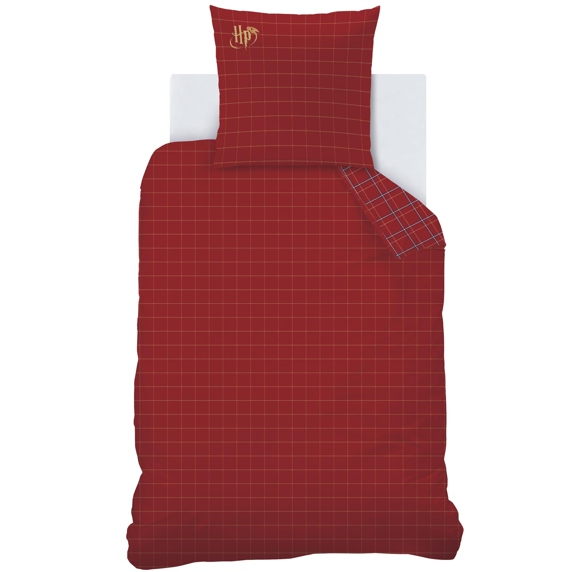 Parure Da Letto Harry Potter Tartan – 1 Piazza, Flanella Cotone 100%