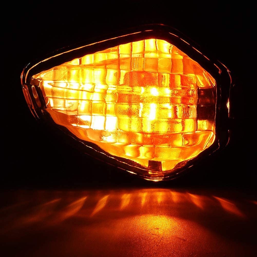 Akozon Motorcycle Turn Signal Light 1 Pair Motorcycle Turn Signals Indicator Light Blinker Lamp for Honda CRF250L CB400 SUPER CB600F HORNET CB900F HORENT RVT1000R RC51 (Black Gray)