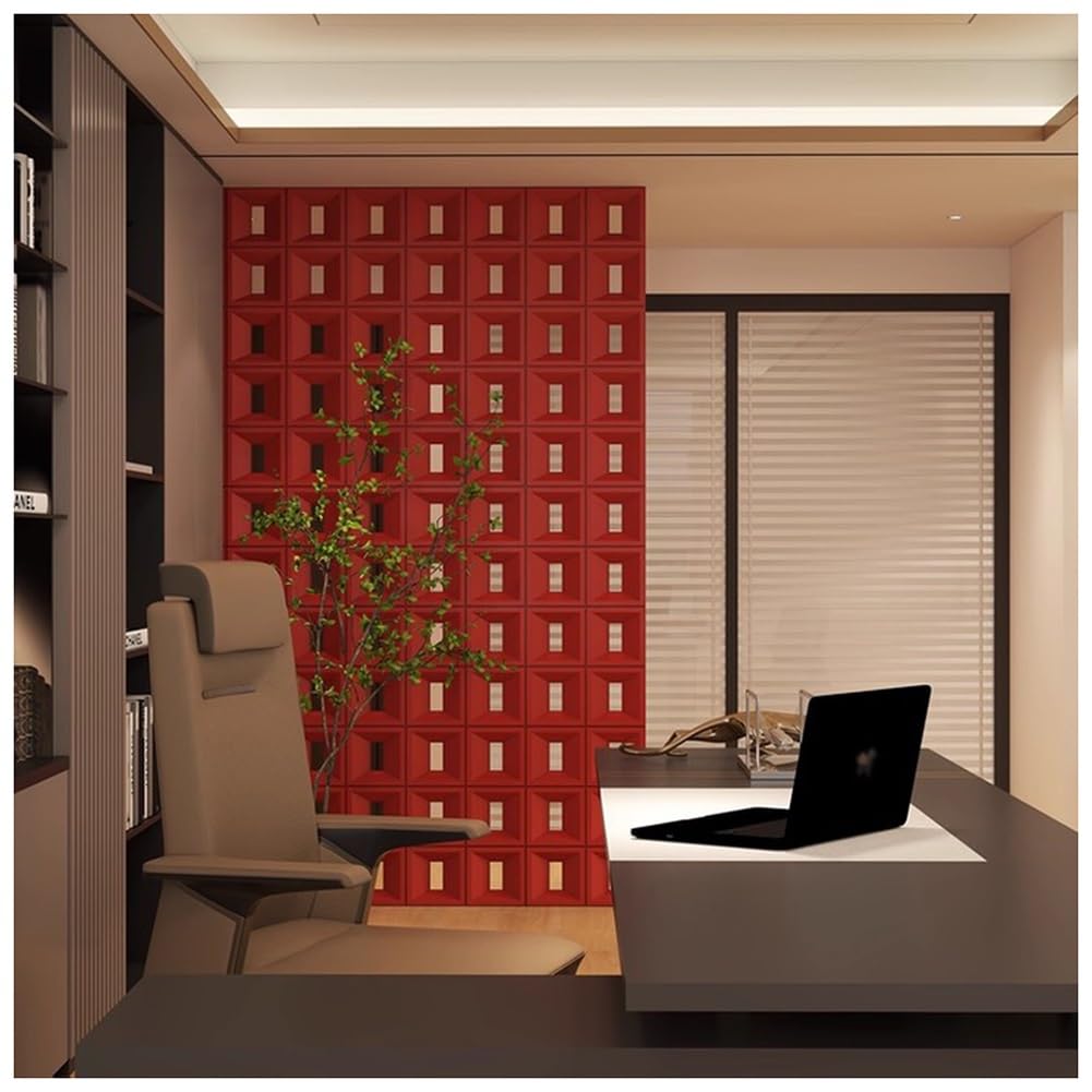 Panel de pared de PU de doble cara, mampara 3D DIY, divisor de pared con ladrillos huecos, separadores de habitación, fondo artístico, decoración de pared, 1 pieza, 6 cm de grosor.(Grey,60X120CM)