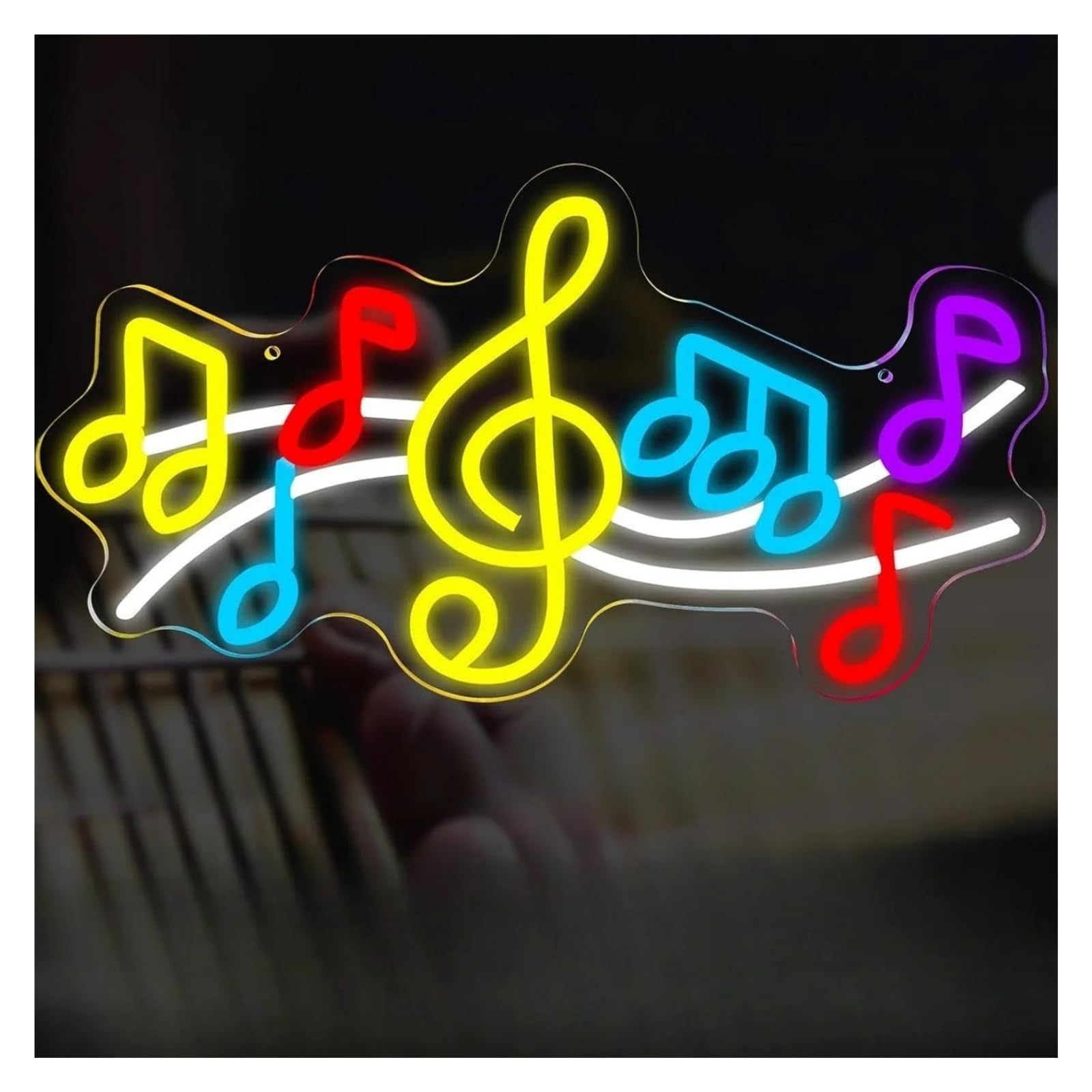 SHOUXI Sign Lamp Music Note Neon Signs USB Powered Studio Neon Lights Suitable for Bistro Milk Tea Bar Cafe Shop Party Decor Glow Sign 22cmx37.9cm