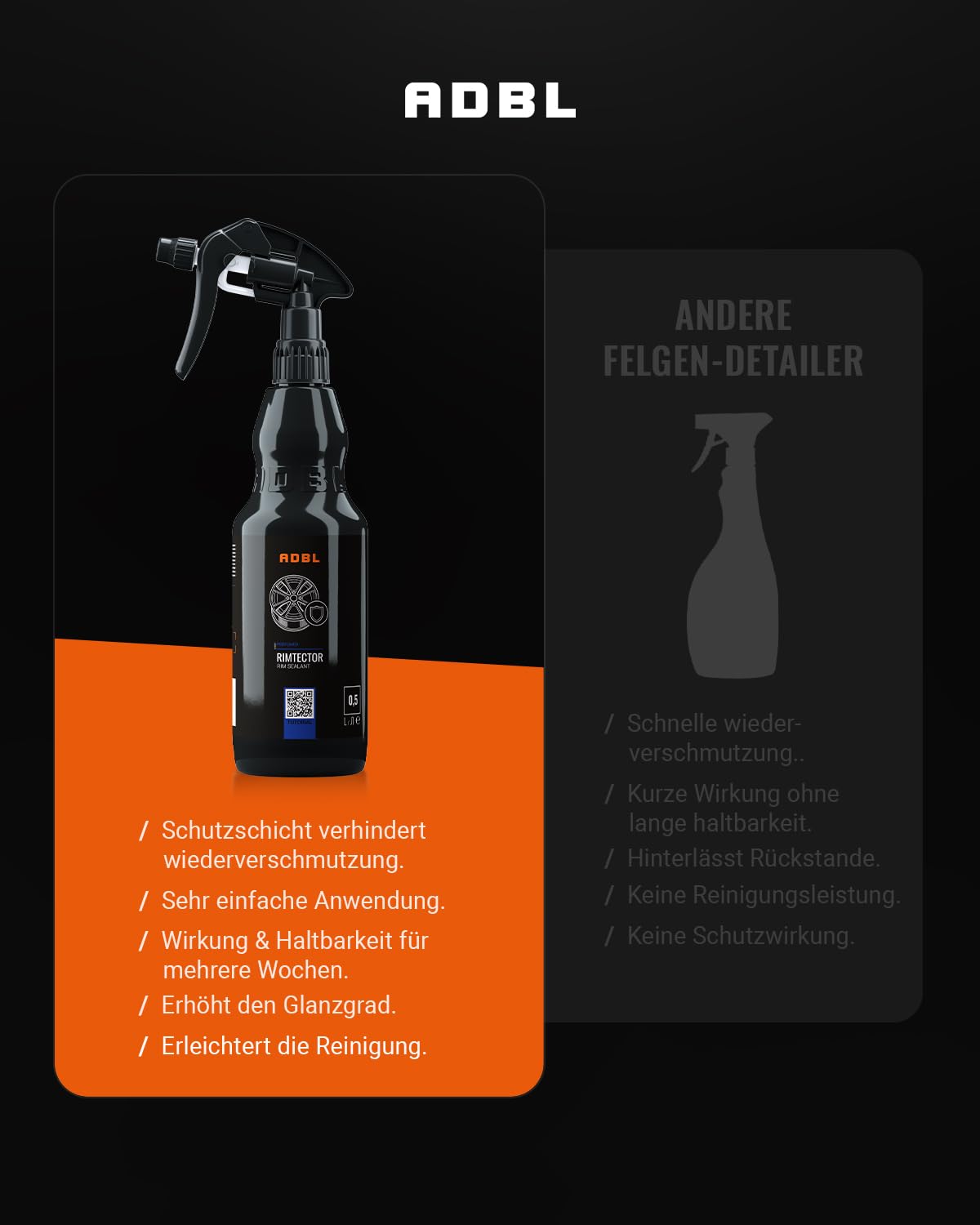 ADBL Rimtector (1L) – Sigillatura rapida per una protezione duratura – Crea una barriera idrofobica, facilita la pulizia e la lucentezza – Facile da applicare – Sigillatura a umido per cerchioni