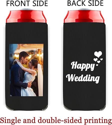 Miniatura 4 de Fundas para enfriar latas delgadas personalizadas a granel, para cerveza, acogedoras latas y botellas, con aislamiento para bebidas, boda, fiesta de