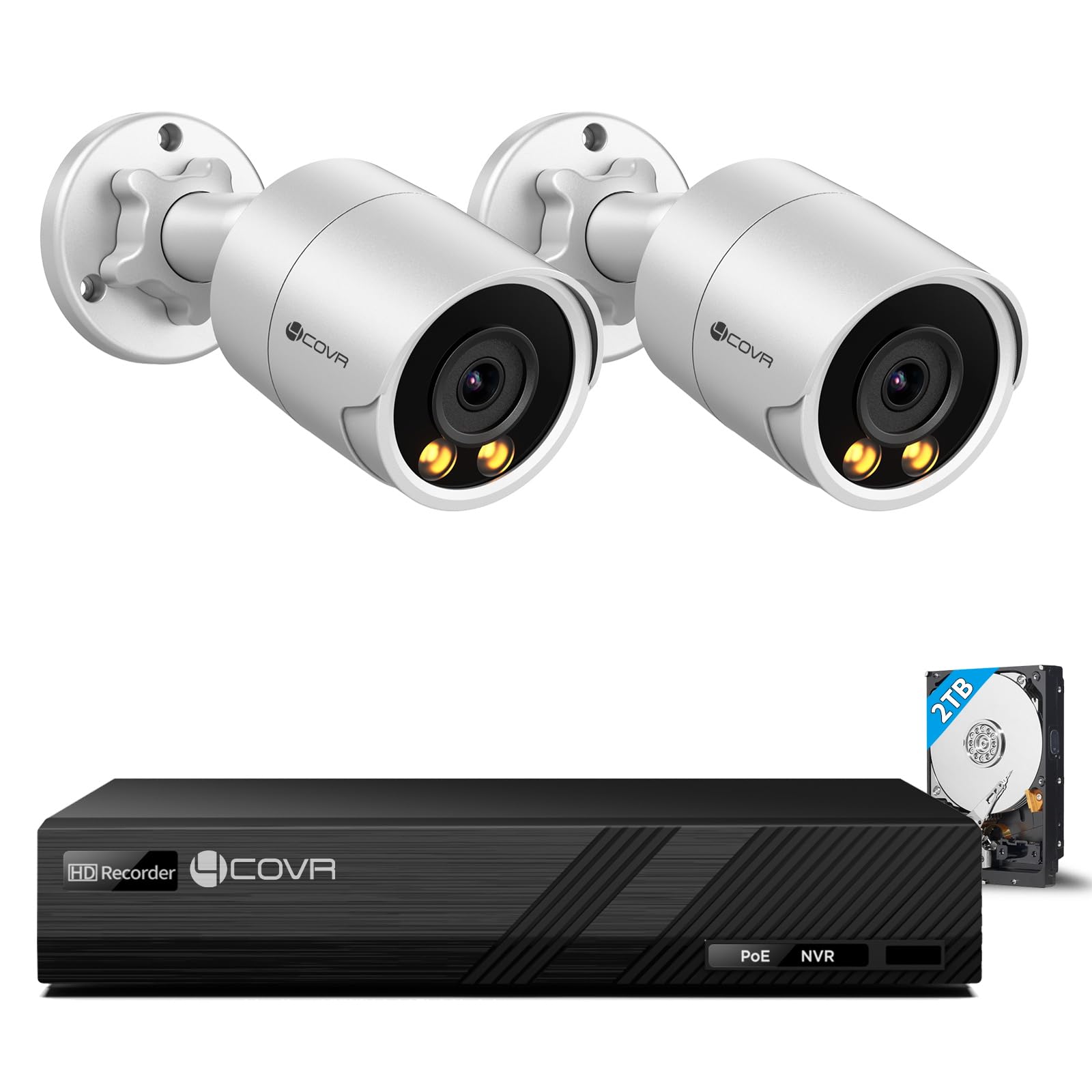 Amazon.co.jp: 【500万画素・夜間カラー撮影】4COVR 防犯カメラ PoE