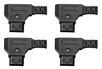 Male D-Tap Plug Connector for Power Cable V-Mount Battery Black Pack of 4