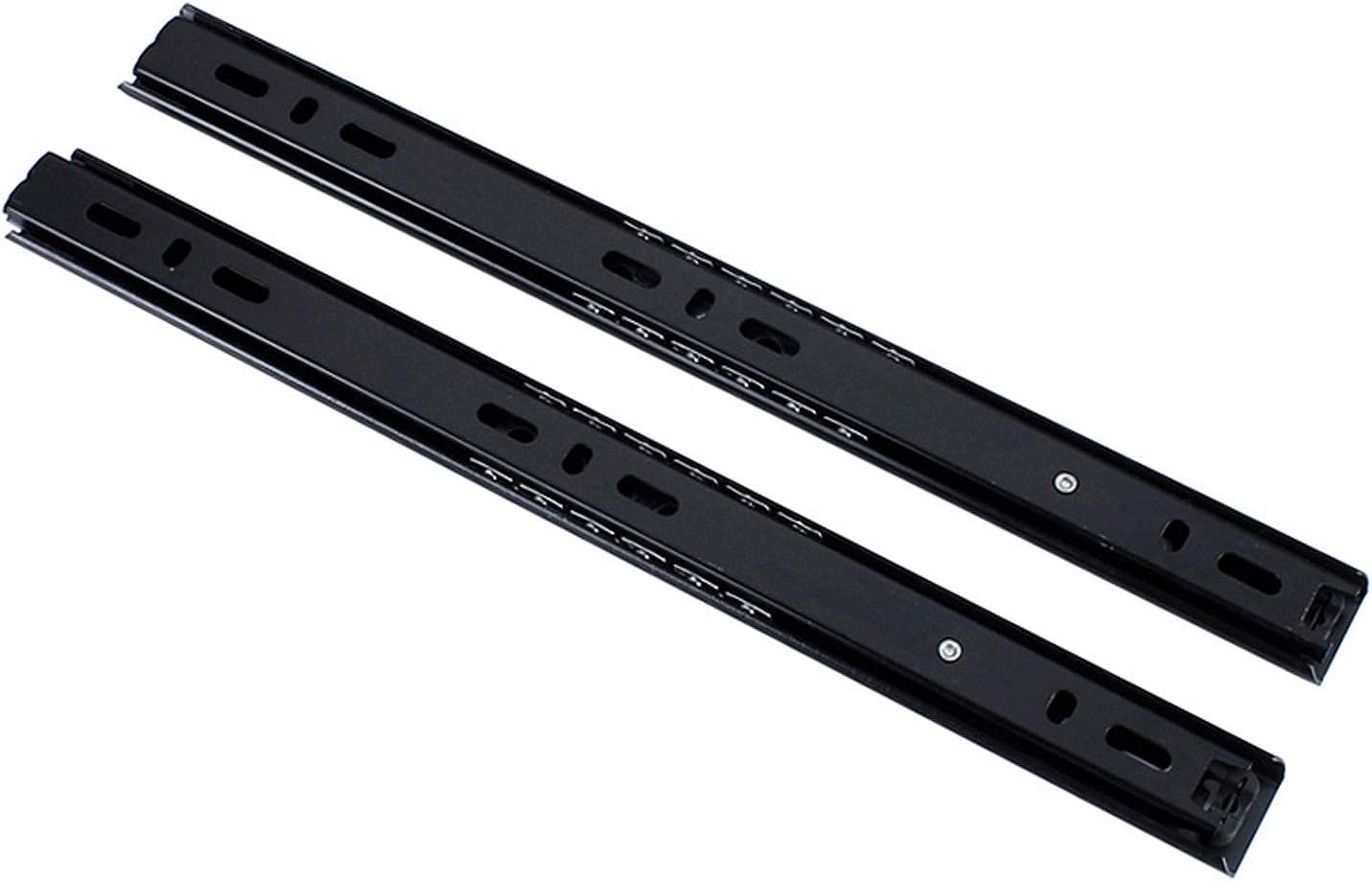 Drawer Slide 11 Inch Ball Bearing 3 Section Drawer Cabinet Slide, Side Mount 2pcs,Black