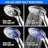 Hotel Spa 5-Mode Rechargeable LED Handheld Shower with Light Switch, Chrome Finish