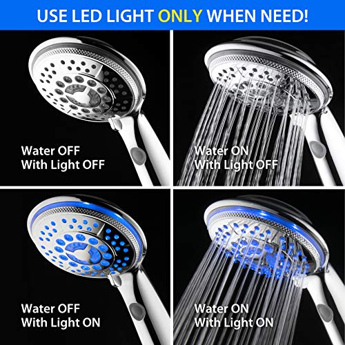 Regadera de mano LED recargable 5 modos acabado cromado miniatura 4