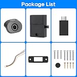 Bluetooth Fingerprint Cabinet Lock, Smart Biometric Cabinet Lock, Keyless Hidden File Drawer Wardrobe Lock, Child Safety Electric Fingerprint Lock, DIY Wooden Furniture Privacy Lock (Alloy Steel) | Smart Biometric Cabinet Lock, Keyless Hidden File Dr