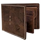 Full Grain Leather Wallet for Men | RFID Protecting | Handmade Vintage Bifold Travel Wallet | Slim Billfold with Credit Card Slots and Coin Pocket | Gift for Him