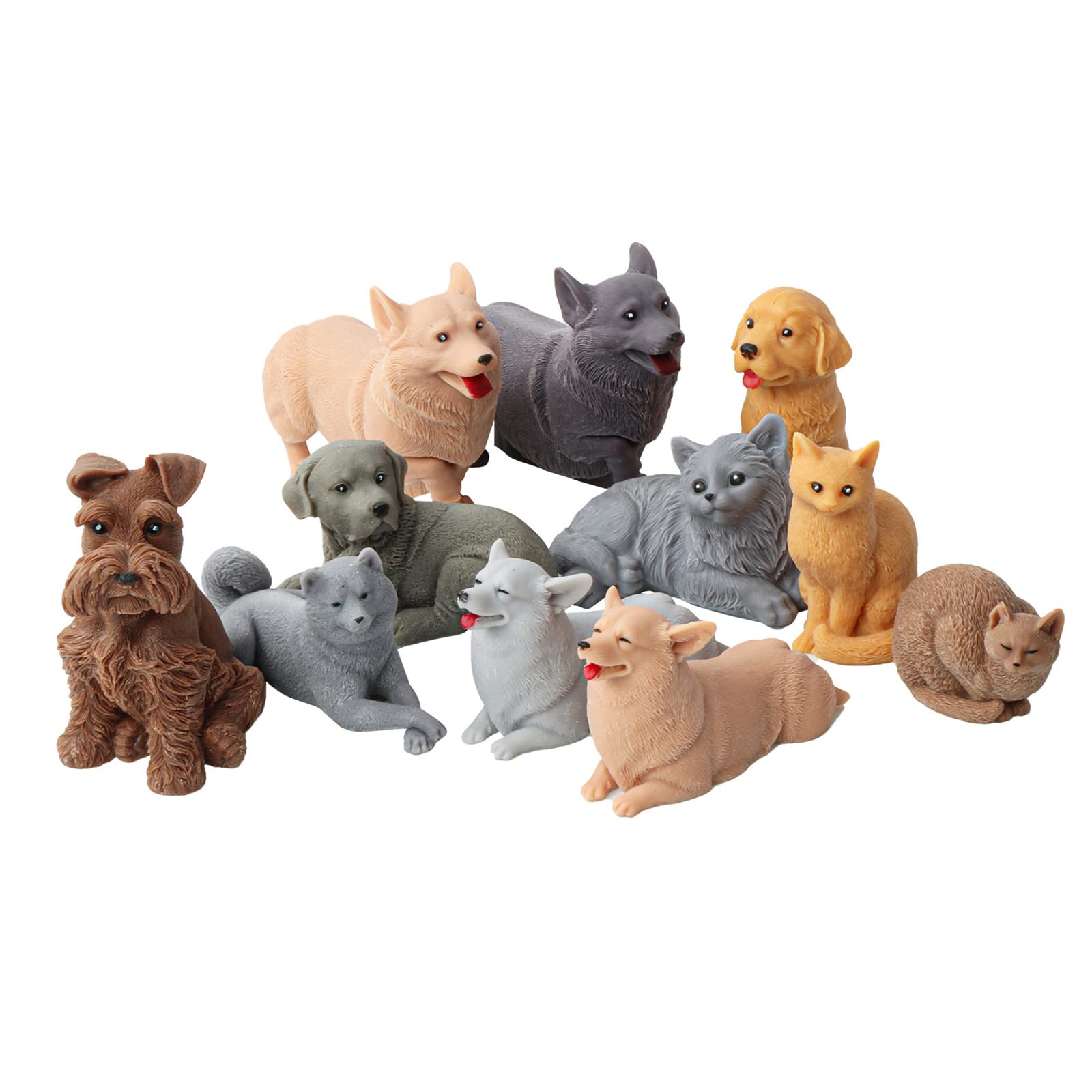 JS MOLD Siliconen vorm dieren 3D, kattenvorm, siliconen zeepgietvorm, dier gietvormen van siliconen, hondenkaars, siliconen vorm, epoxyhars vormen voor cake, zeep, fondant, taartdecoratie, vorm (3