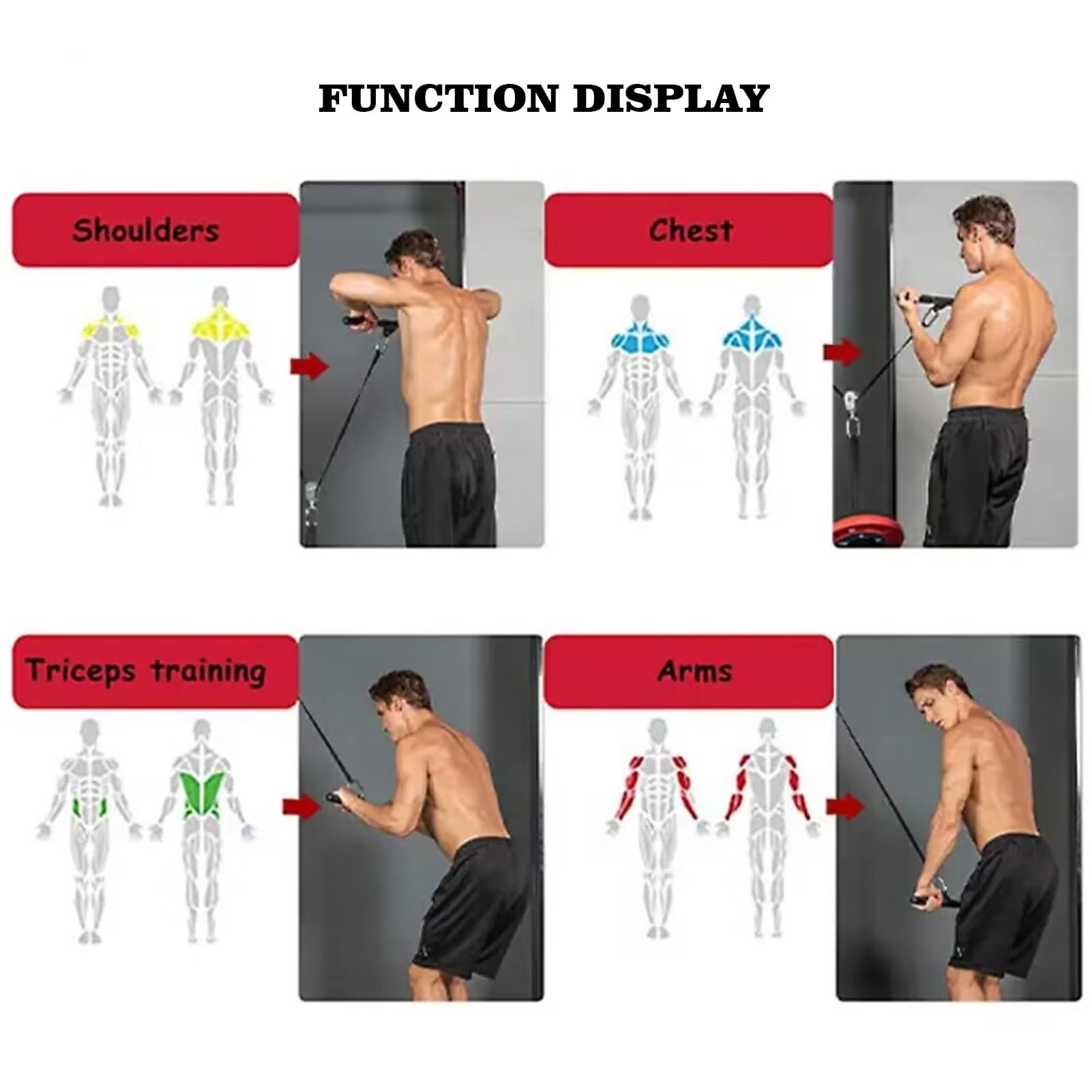 Fitness LAT Y Sistema De Polea De Elevación, Sistema De Fijación De Máquina De Cable De Peso, Sistema De Polea De Tríceps For Brazo, Bíceps, Equipo De Entrenamiento De Gimnasio En Casa