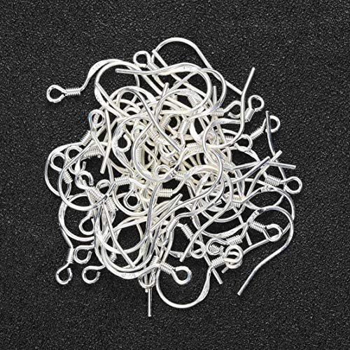 48Pcs/24Pairs 925 Sterling Silver Earring Hooks Hypoallergenic Silver Jewelry Making Supplies Findings Ear Wires Fish Hooks Nickel Free