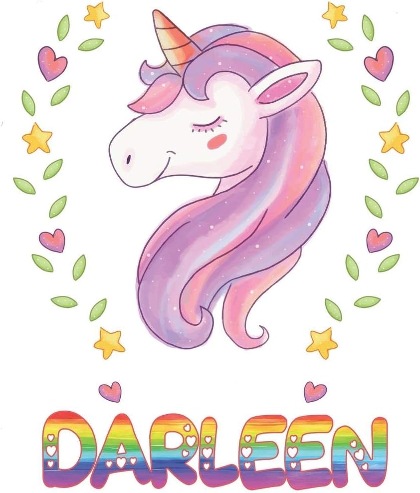 Darleen: Darleen Notebook Journal 6x9 Personalized Gift For Darleen Unicorn Rainbow Colors Lined Paper
