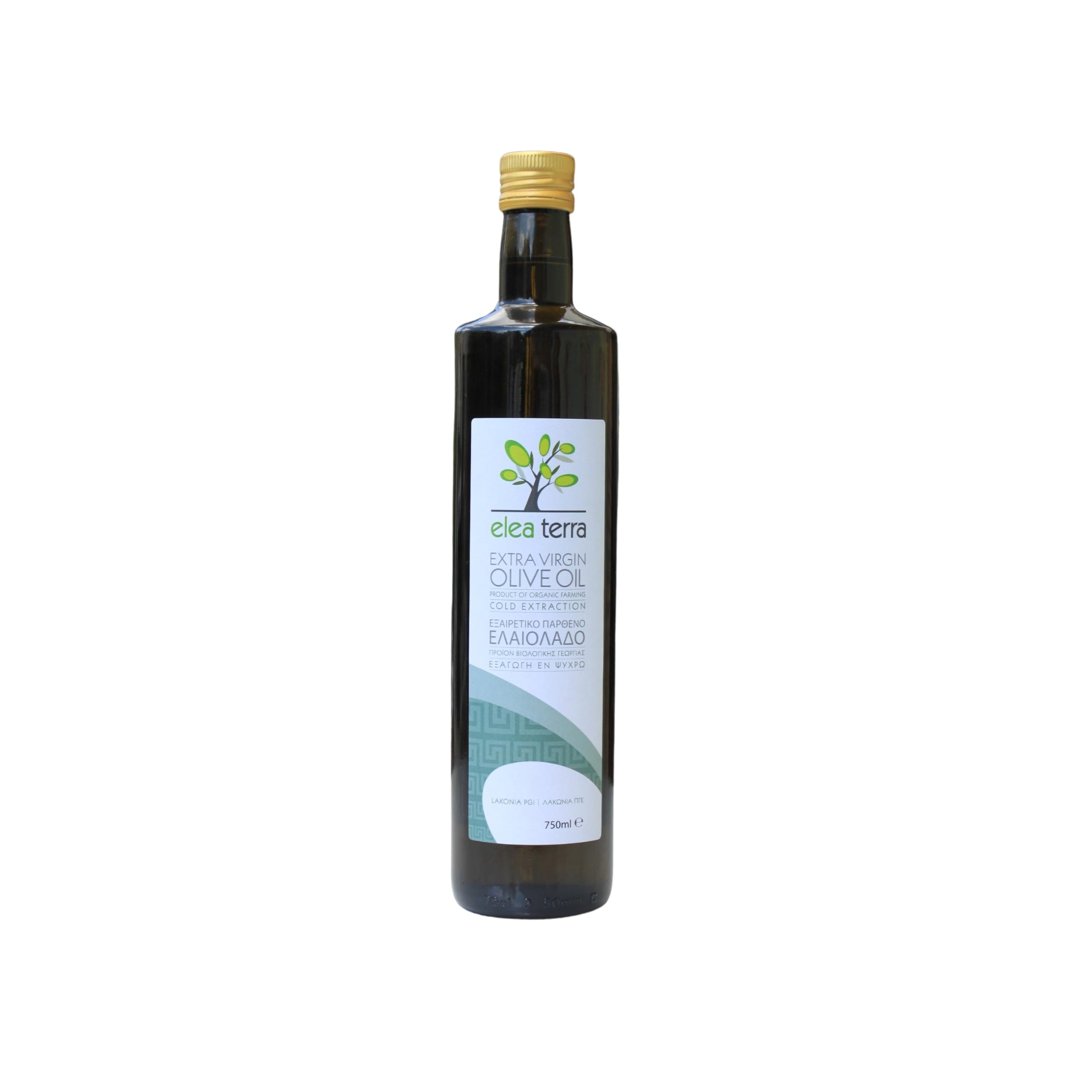 Organic Extra Virgin Olive Oil (Acidity ≤0.6%) – Cold Extracted, First Cold Pressed, Premium Quality in Glass Bottle 750 ml – Single Origin from Laconia, Greece – Ideal for Healthy Cooking