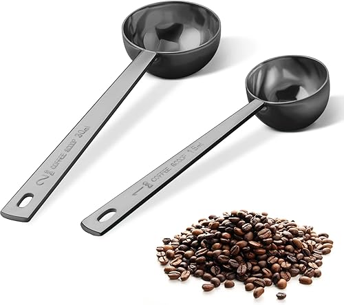 Miniatura 10 de Cuchara de café de acero inoxidable Juego de 2 piezas (1 cucharada, 2 cucharadas) cucharada duradera, cuchara medidora ergonómica, adecuada
